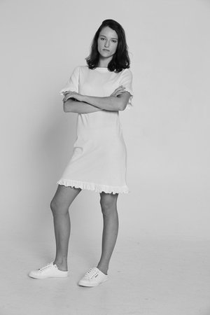 Bare Bones Frill Tee Dress - White Bare Bones Frill Tee Dress - White