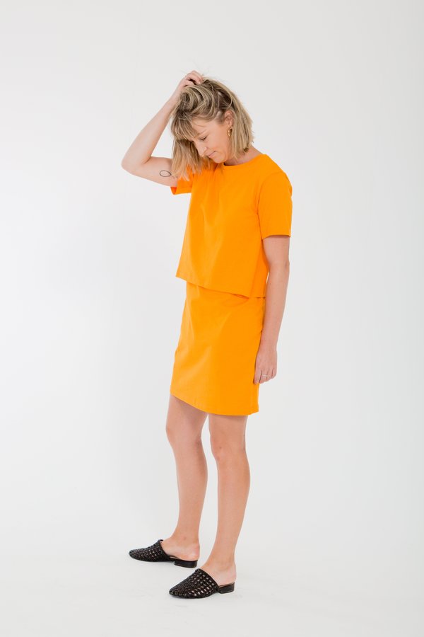 Bare Bones Short Sleeve Layers Dress - Citrus Bare Bones Short Sleeve Layers Dress - Citrus