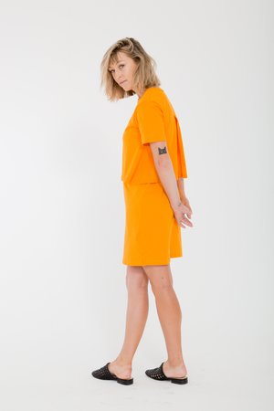 Bare Bones Short Sleeve Layers Dress - Citrus Bare Bones Short Sleeve Layers Dress - Citrus