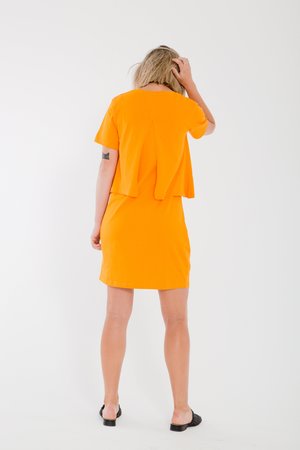 Bare Bones Short Sleeve Layers Dress - Citrus Bare Bones Short Sleeve Layers Dress - Citrus