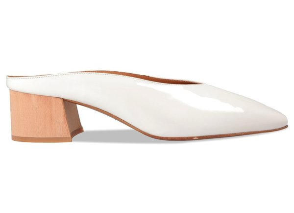 By Far Karen Patent Leather Mule - White By Far Karen Patent Leather Mule - White