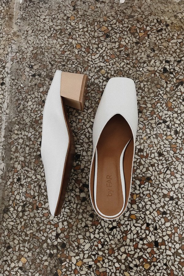 By Far Karen Patent Leather Mule - White By Far Karen Patent Leather Mule - White
