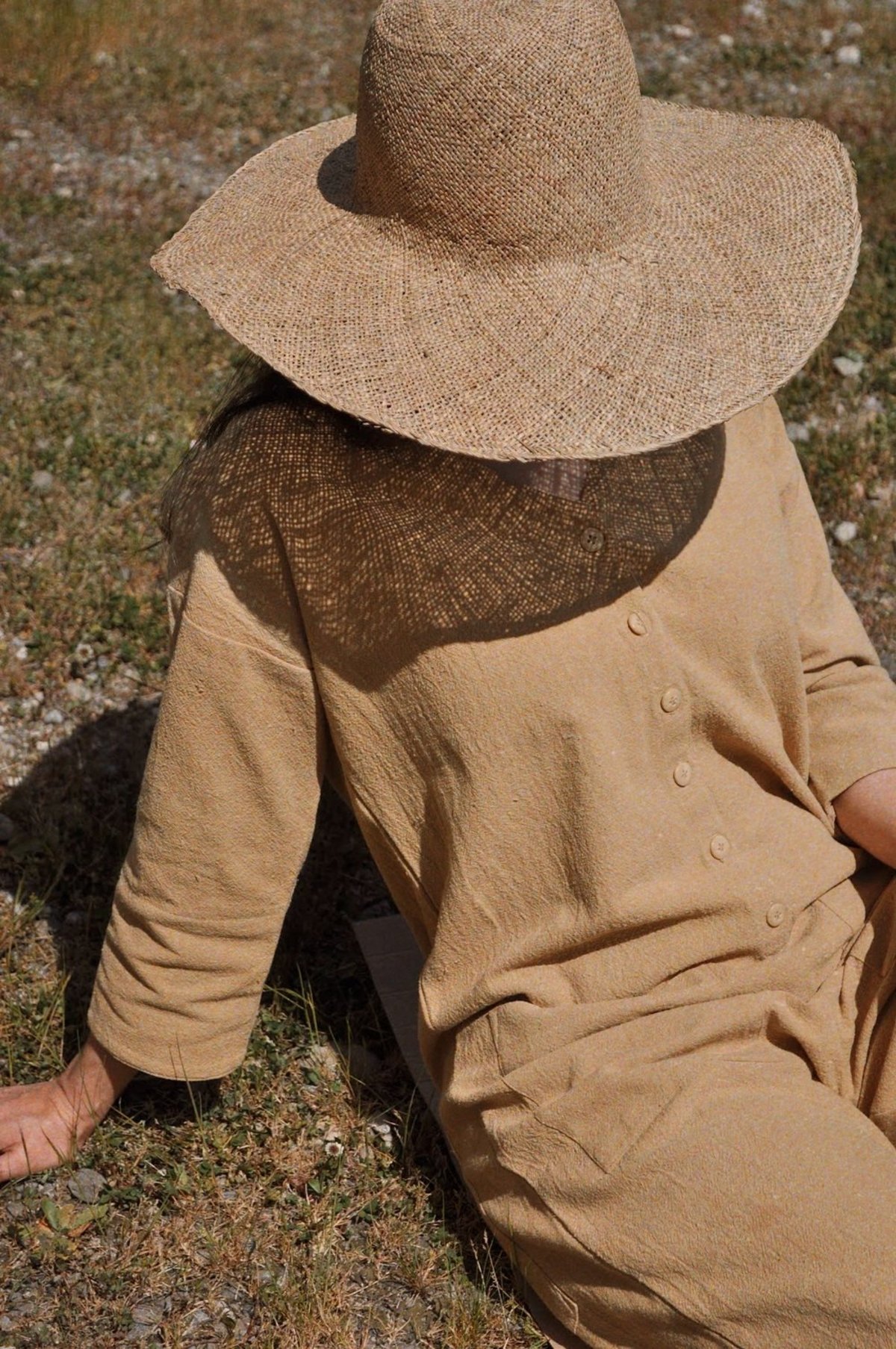 Wide Brim Straw Hat Womens M Natural Tan Floppy Raw Edge Aloha BROOKES BOSWELL Blue Island Women main image 2