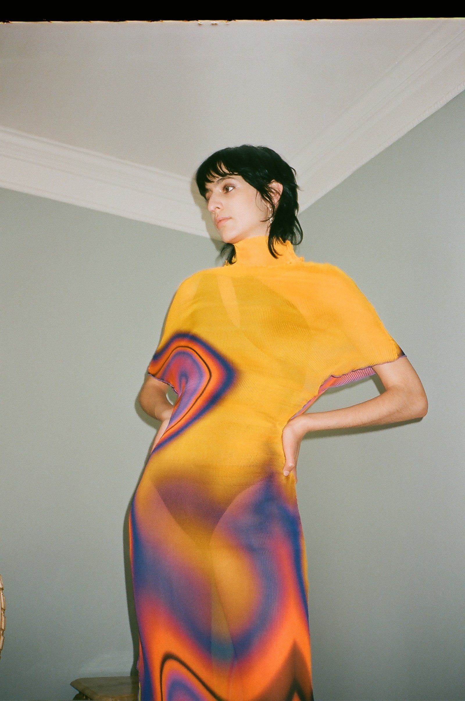Barragn Print Pleated Dress - MULTI