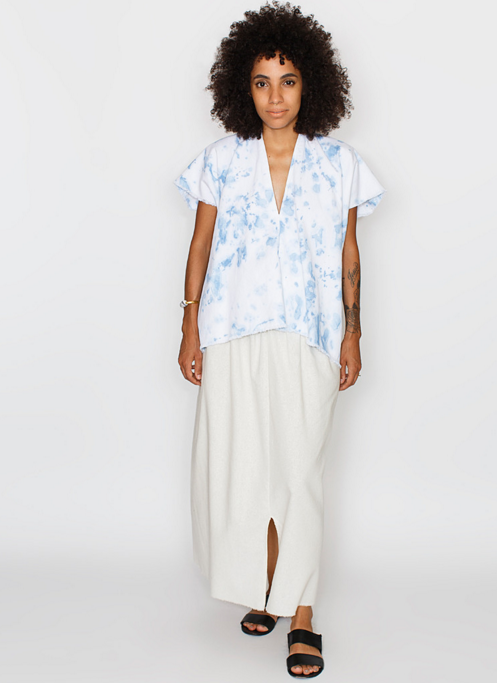 Miranda Bennett Cropped Everyday Top in Arashi Denim Miranda Bennett Cropped Everyday Top in Arashi Denim