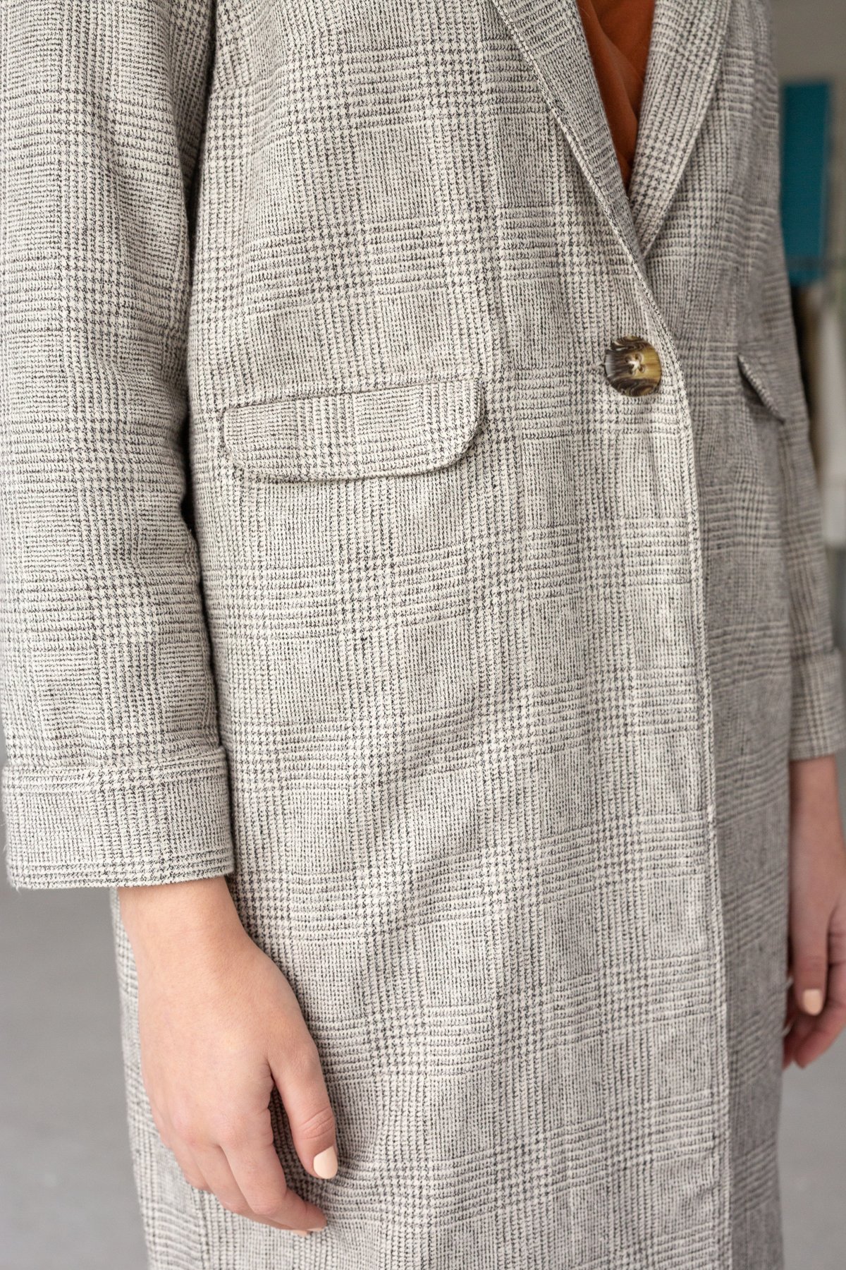 Lois Hazel Straight Duster - Plaid - Image 4 of 6