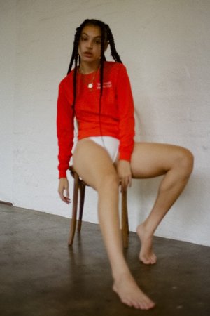 Double Trouble Gang Lonely Hearts Club Embroidered Long Sleeve Top - Red Double Trouble Gang Lonely Hearts Club Embroidered Long Sleeve Top - Red