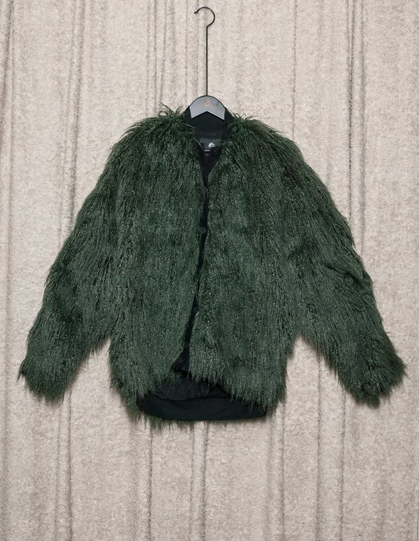 Berenik PILOT JACKET Shaggy Faux Fur - Green Berenik PILOT JACKET Shaggy Faux Fur - Green