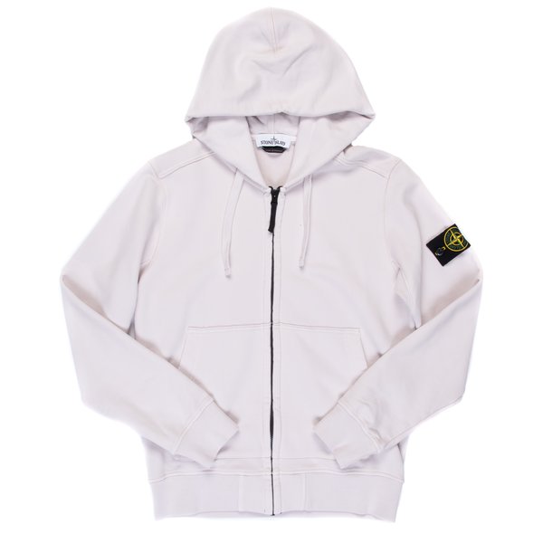 stone island zip hoodie white
