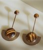 MAAARI TIGER EYE LUNAR DROPS - BRASS - Thumbnail 2