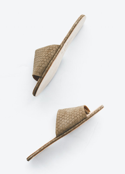 The Palatines - Caelum Slide Sandal in Bark Hex The Palatines - Caelum Slide Sandal in Bark Hex
