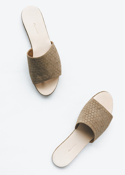 The Palatines - Caelum Slide Sandal in Bark Hex The Palatines - Caelum Slide Sandal in Bark Hex