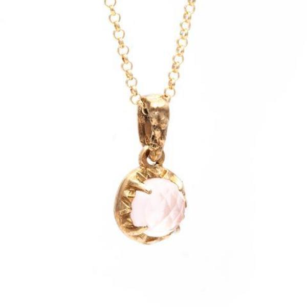 Angela Monaco Matrix Halo Necklace - Gold/Rose Quartz Angela Monaco Matrix Halo Necklace - Gold/Rose Quartz