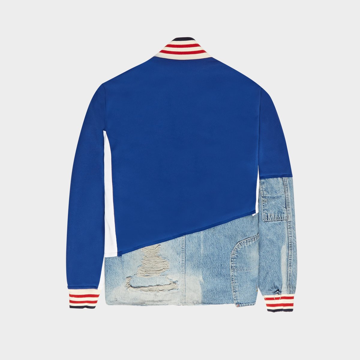 ジャケット・アウター Greg Lauren navy denim track jacket Greg Lauren 50/50 Borg Track Jacket - Navy/Denim Blue | Garmentory