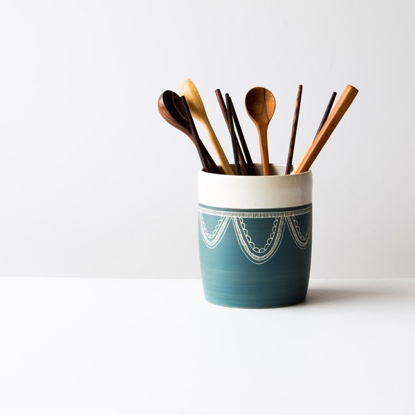 La Sauvage Utensil Crock/Vase - Blue La Sauvage Utensil Crock/Vase - Blue