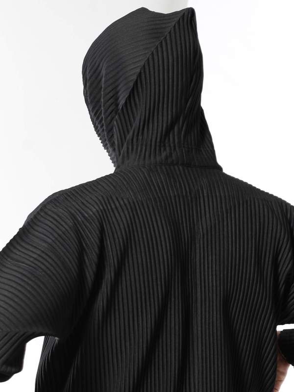 Issey Miyake Zip-Up Plissé Hoodie RARE Homme Plissé Issey Miyake Zipped Hoodie In Black Medium