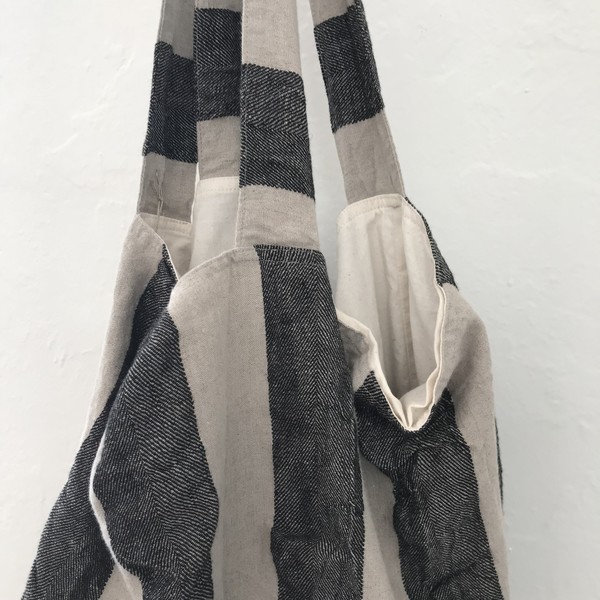 ICHI ANTIQUITES Linen Bag - Stripe ICHI ANTIQUITES Linen Bag - Stripe