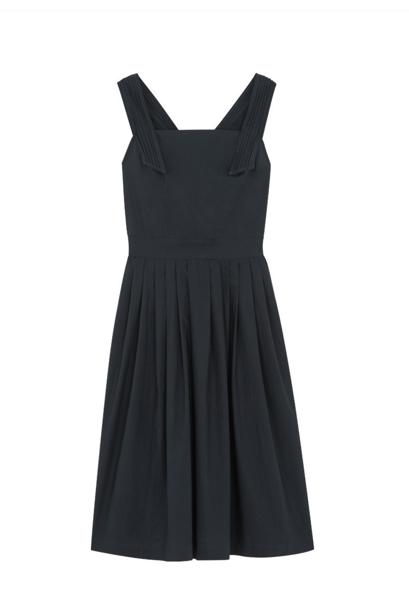 Kitsune Iris Open Back Long Dress - Navy Blue | Garmentory