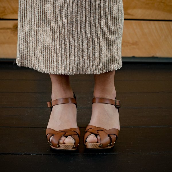 Lisa B. Leather Huarache Clogs Lisa B. Leather Huarache Clogs