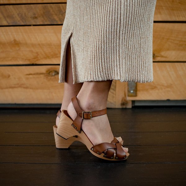 Lisa B. Leather Huarache Clogs Lisa B. Leather Huarache Clogs