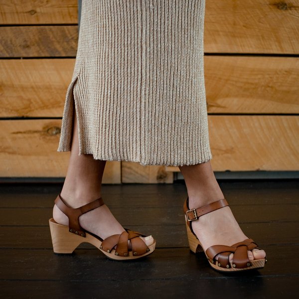 Lisa B. Leather Huarache Clogs Lisa B. Leather Huarache Clogs