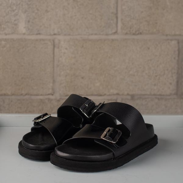 N.Hoolywood Leather Strap Sandals - Black N.Hoolywood Leather Strap Sandals - Black