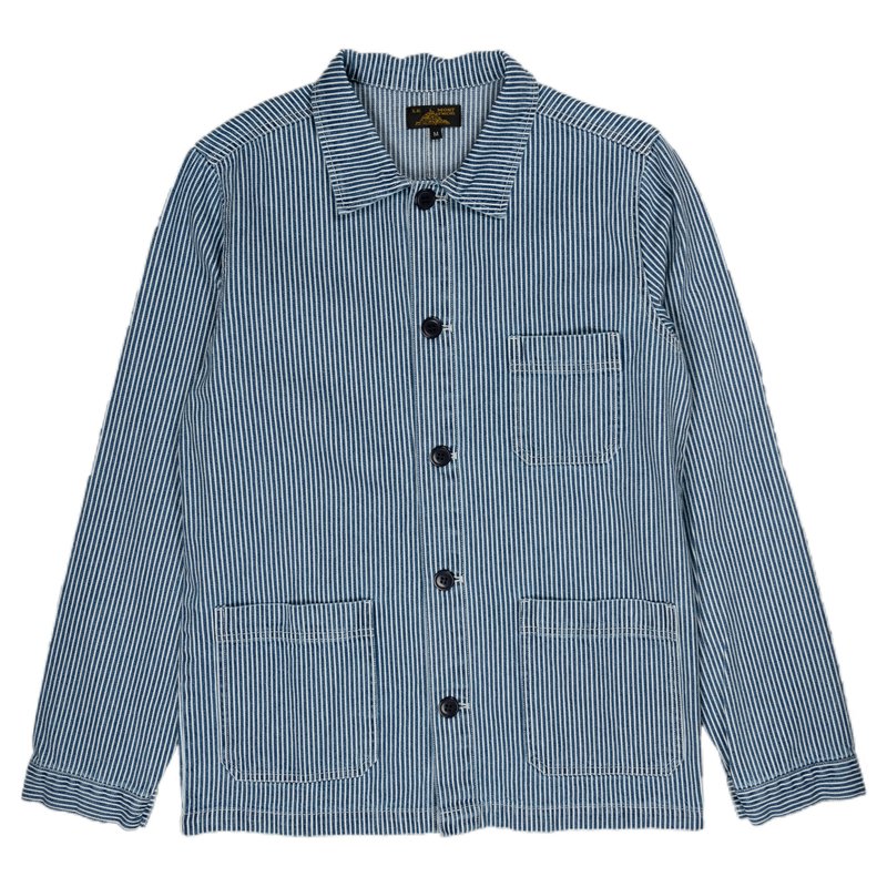 Le Mont St. Michel Striped Denim Work Jacket | Garmentory