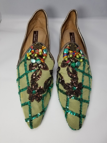 Coast & Koi Tule & Latisse Sequin Shoes - Lime Green | Garmentory Coast & Koi Tule & Latisse Sequin Shoes - Lime Green | Garmentory