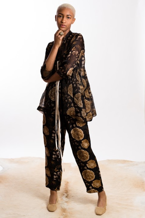 パンツ Uma Wang PALMER PANTS Floral-Print-Palmer-Pant--