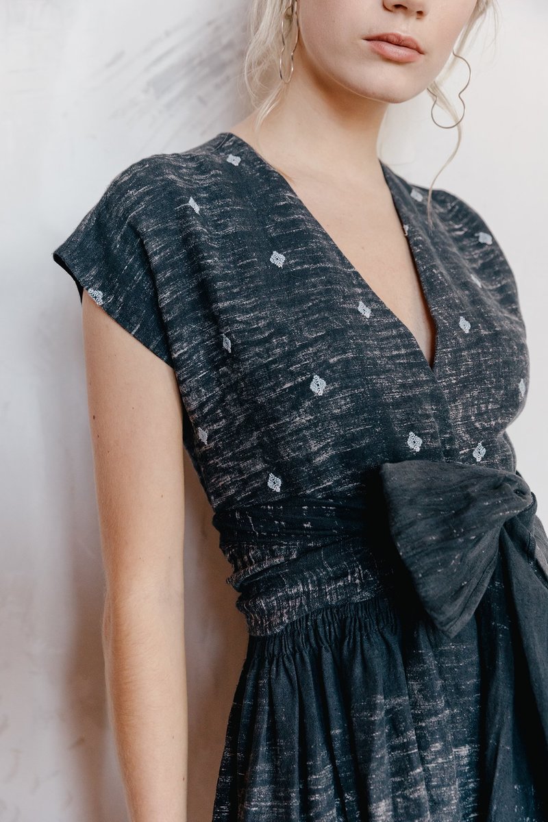 kaiko linen wrap dress The very first sneak peek of this Falcon Stripe Wrap Dress was our most liked photo of the year 2019 with 1070 likes! These dreamy Linen Edition pieces are now available