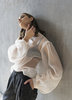 K M by L A N G E SILK WEIGHTLESS CROSSOVER BLOUSE - OFF WHITE - Thumbnail 7