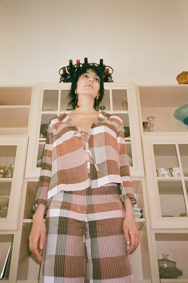 Mozh Mozh Soha Tie Shirt - Checkered Mozh Mozh Soha Tie Shirt - Checkered