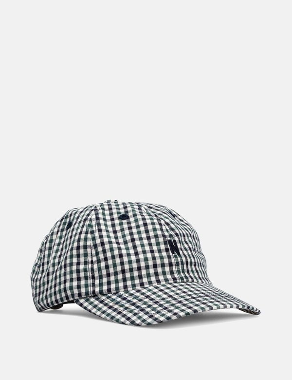 Norse Projects Gingham Sports Cap - Dark Navy Blue Norse Projects Gingham Sports Cap - Dark Navy Blue