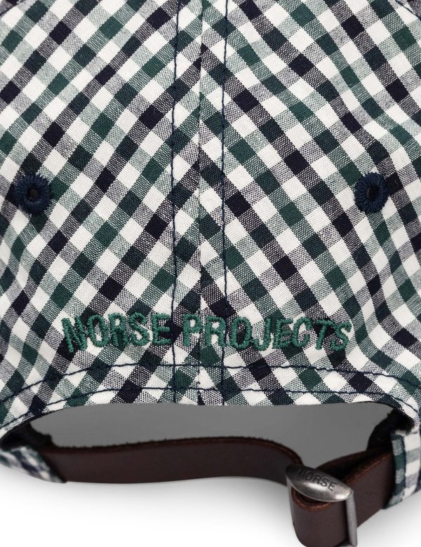 Norse Projects Gingham Sports Cap - Dark Navy Blue Norse Projects Gingham Sports Cap - Dark Navy Blue
