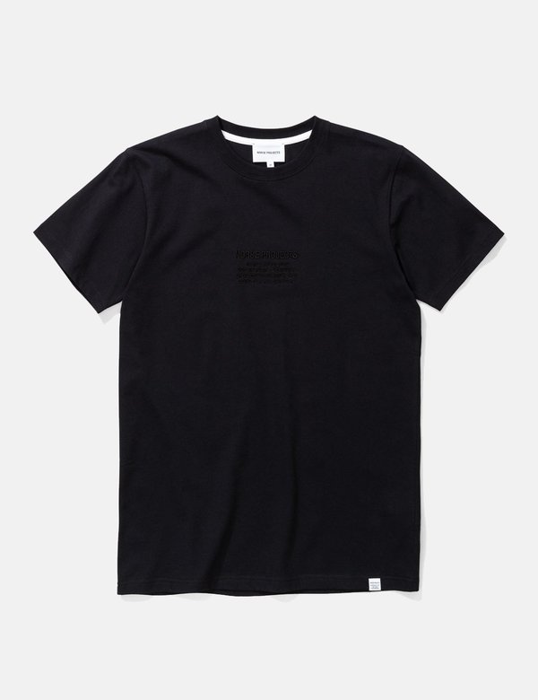 Norse Projects Niels Centre Logo T-Shirt - Black Norse Projects Niels Centre Logo T-Shirt - Black