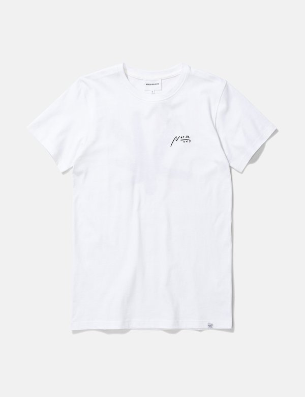 Norse Projects Niels Sign Logo T-Shirt - White Norse Projects Niels Sign Logo T-Shirt - White