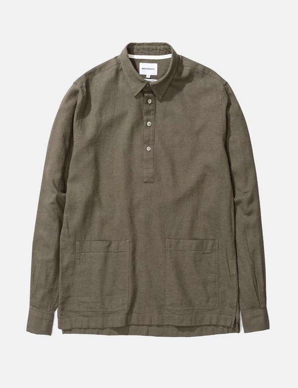 Norse Projects Oscar Half Placket Shirt - Ivy Green Norse Projects Oscar Half Placket Shirt - Ivy Green