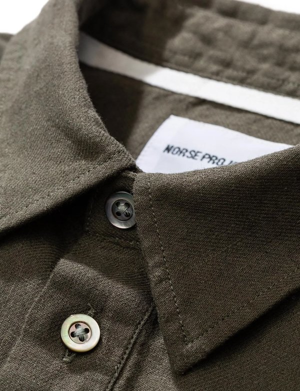 Norse Projects Oscar Half Placket Shirt - Ivy Green Norse Projects Oscar Half Placket Shirt - Ivy Green