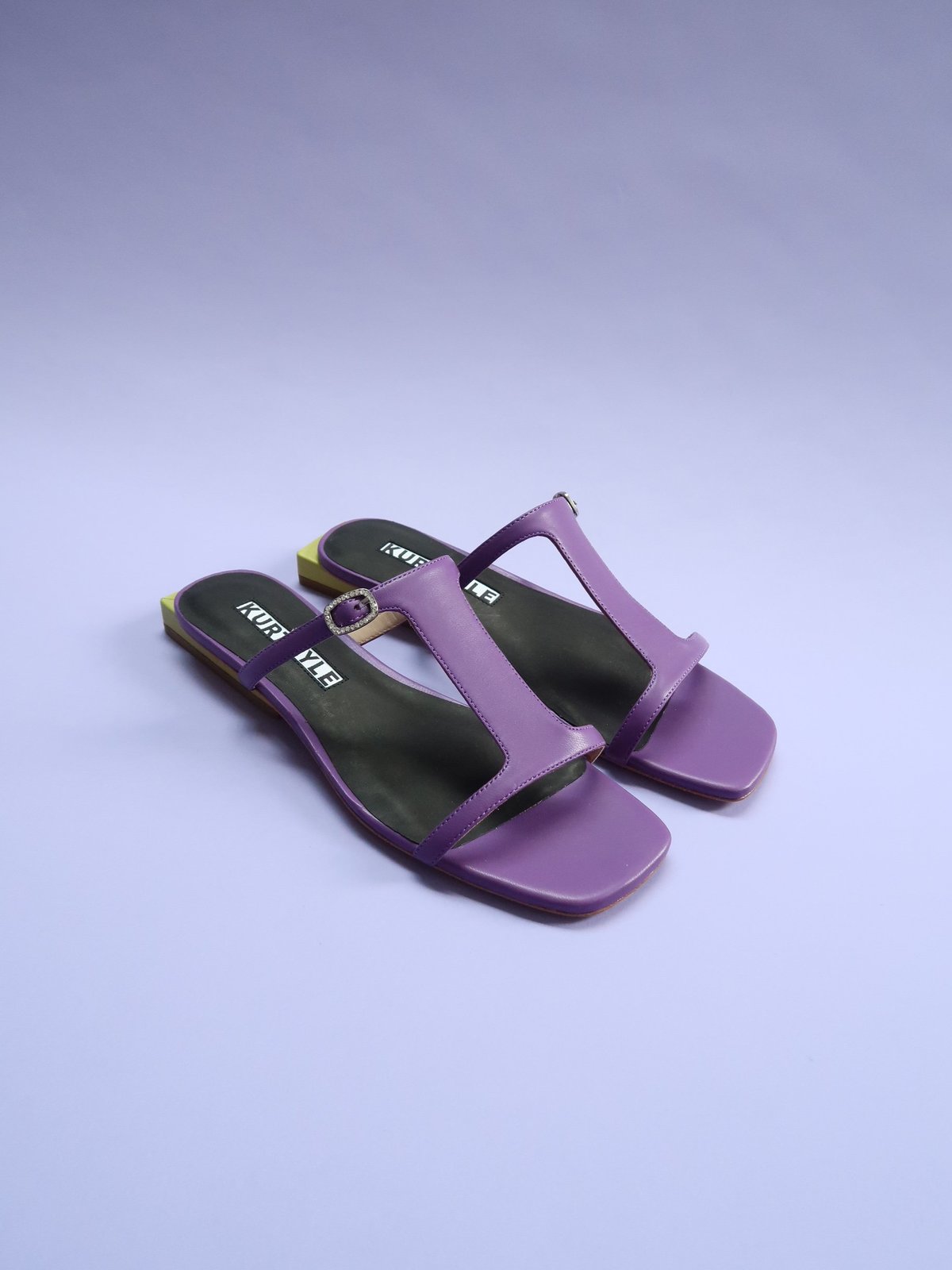 Kurt Lyle Mimi Slide - Purple/Chartreuse - Image 1 of 5