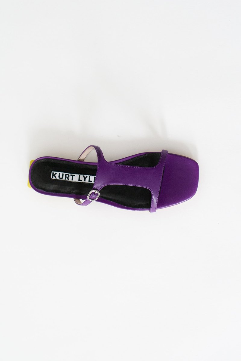 Kurt Lyle Mimi Slide - Purple/Chartreuse