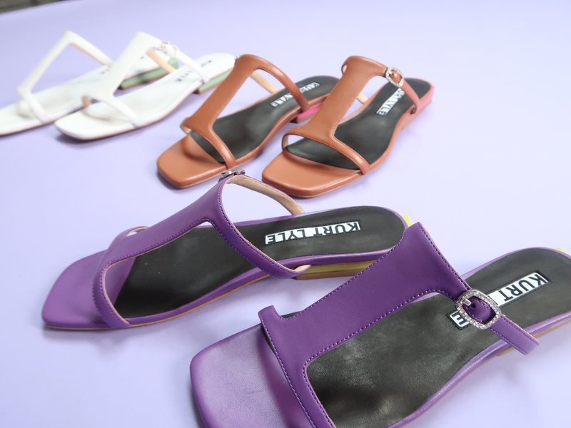 Kurt Lyle Mimi Slide - Purple/Chartreuse