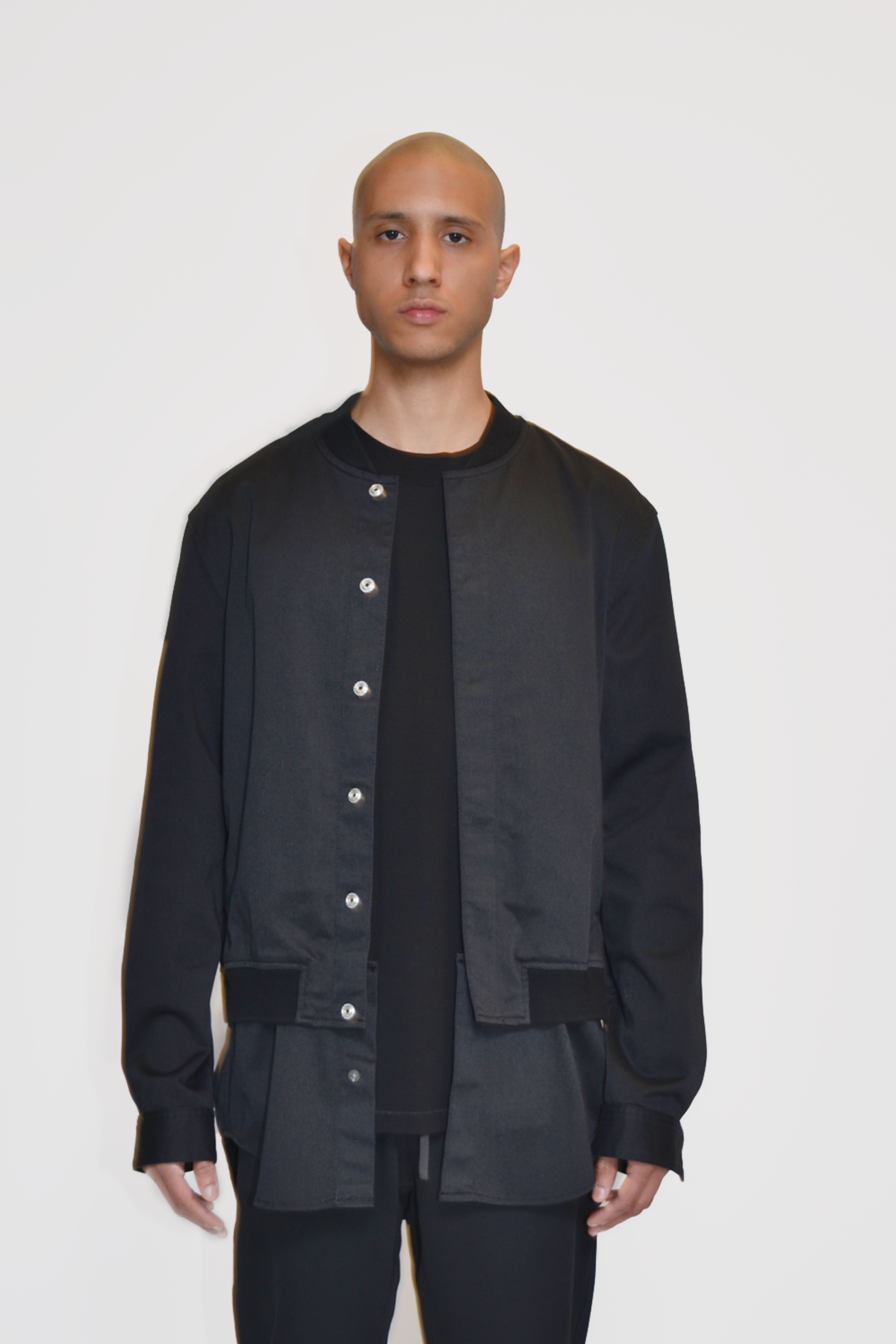 3.1 Phillip Lim Classic Bomber Shirt Jacket - Black | Garmentory