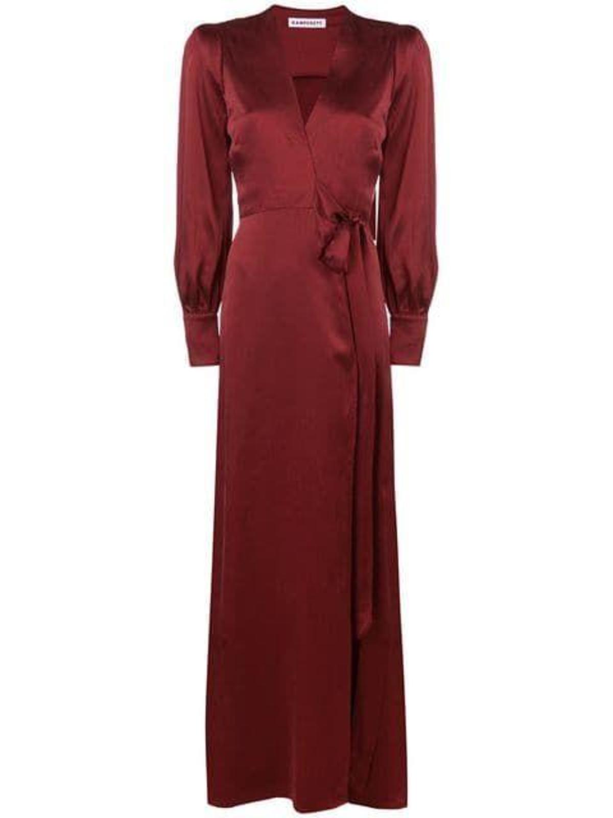 ADELAIDE SILK MAXI WRAP DRESS | BURGUNDY | Garmentory ADELAIDE SILK MAXI WRAP DRESS | BURGUNDY | Garmentory