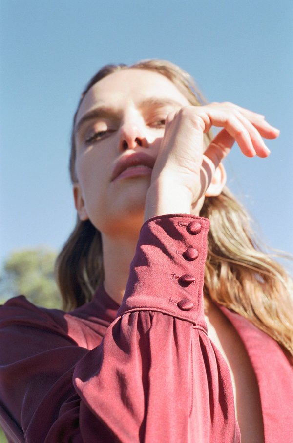 Kamperett ADELAIDE MAXI WRAP DRESS - BURGUNDY Kamperett ADELAIDE MAXI WRAP DRESS - BURGUNDY