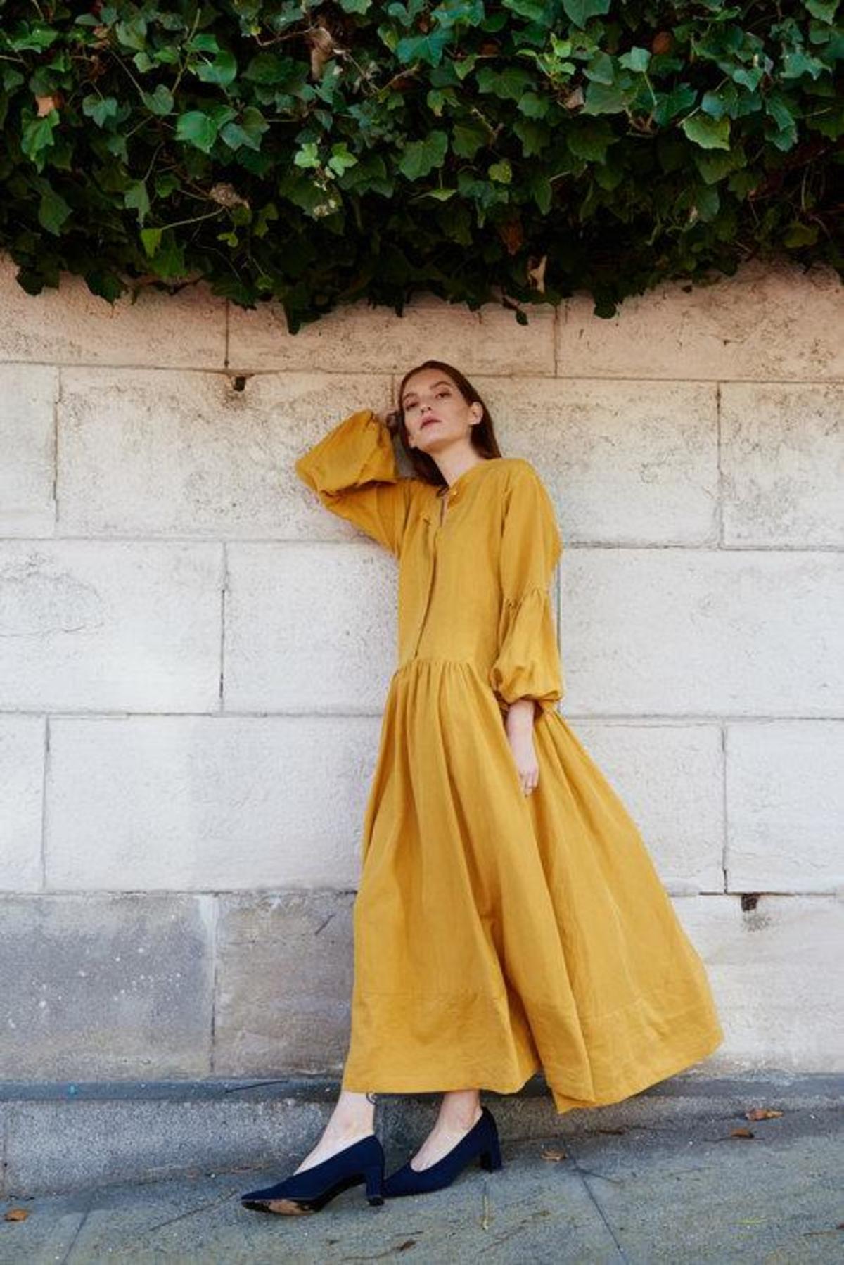 line chiffon dress sleeve Long Sleeve Round Neckline Empire Waist Chiffon Formal Dress