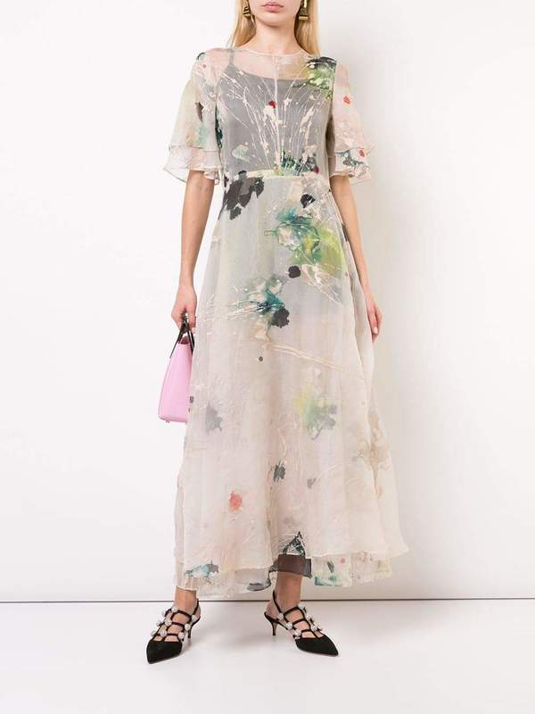 Kamperett LEONORA SILK ORGANZA DRESS - HAND PAINTED Kamperett LEONORA SILK ORGANZA DRESS - HAND PAINTED