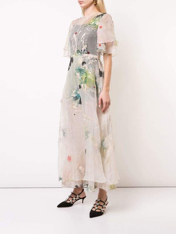 Kamperett LEONORA SILK ORGANZA DRESS - HAND PAINTED Kamperett LEONORA SILK ORGANZA DRESS - HAND PAINTED
