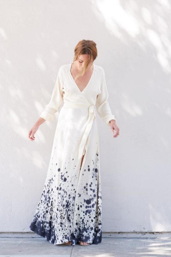 Kamperett LINDEN SILK WRAP DRESS - TIDAL HAND PAINTED Kamperett LINDEN SILK WRAP DRESS - TIDAL HAND PAINTED