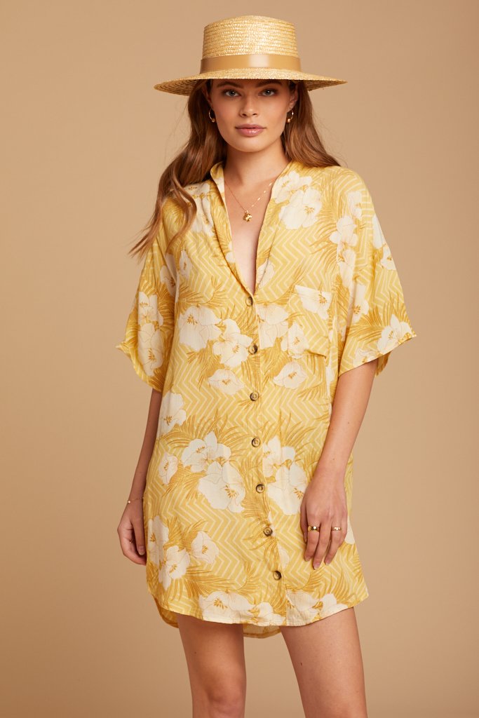 Amuse Society Island Oasis Dress Ginger Print