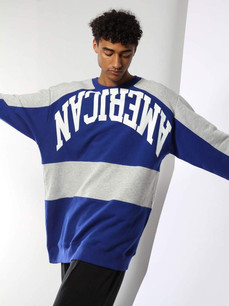Willy Chavarria New Exeter Sweatshirt - blue/grey | Garmentory